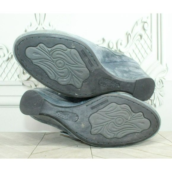 Born Crown Gray Suede Slip On Hook & Loop Casual Wedge Maryjane Shoes Size 8.5 - Picture 9 of 9